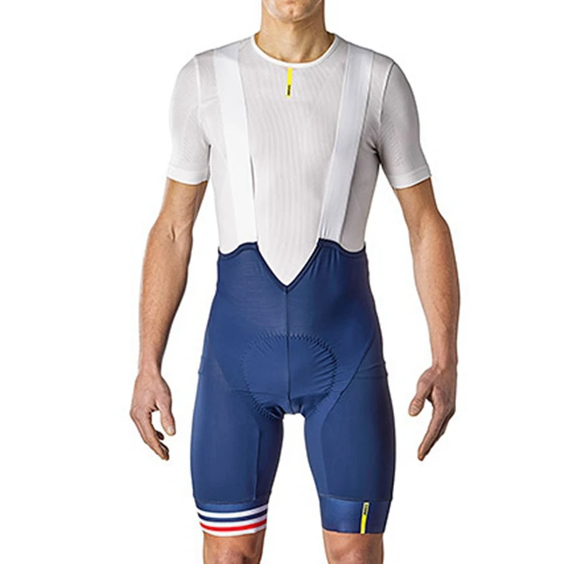 Новые наборы велосипедных костюмов мужские с коротким рукавом cycle jersey Белый Синий велосипед bib шорты с 9d гелевой подкладкой CoolMax Tuta из силикона - Цвет: bib shorts