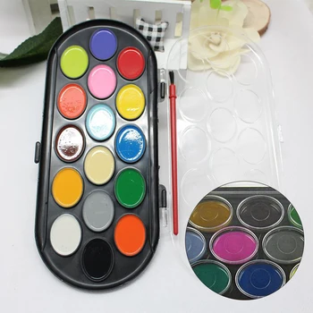 

Professional Solid Tool DIY Handwork Portable Paint Brush Gift Water Color Paintbrush Toy 16 Colors Kids Art Paint Box Sketch