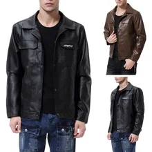 Осень стиль большой размер мужская повседневная куртка моющееся локомотивное кожаное пальто мотоциклетная куртка D140