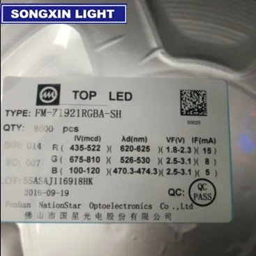 100 шт. 1921 RGB POWER TOP 2020 2121 SMD SMT PLCC 2 LED общий аносветодиодный красный зеленый синий