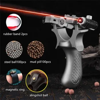 

big power rubber band slingshot high precision flat leather catapult outdoor hunting shooting accessories professional fast bow