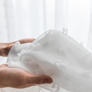 

Lovely White Tulle Curtains for Living Room String Door Curtain Window Rideau Voile Solid Sheer Veil Kitchen Cortinas Snow