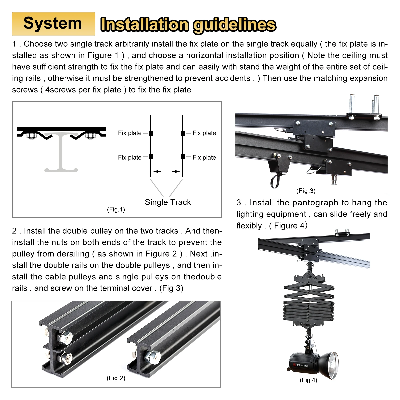 photography ceiling rail system