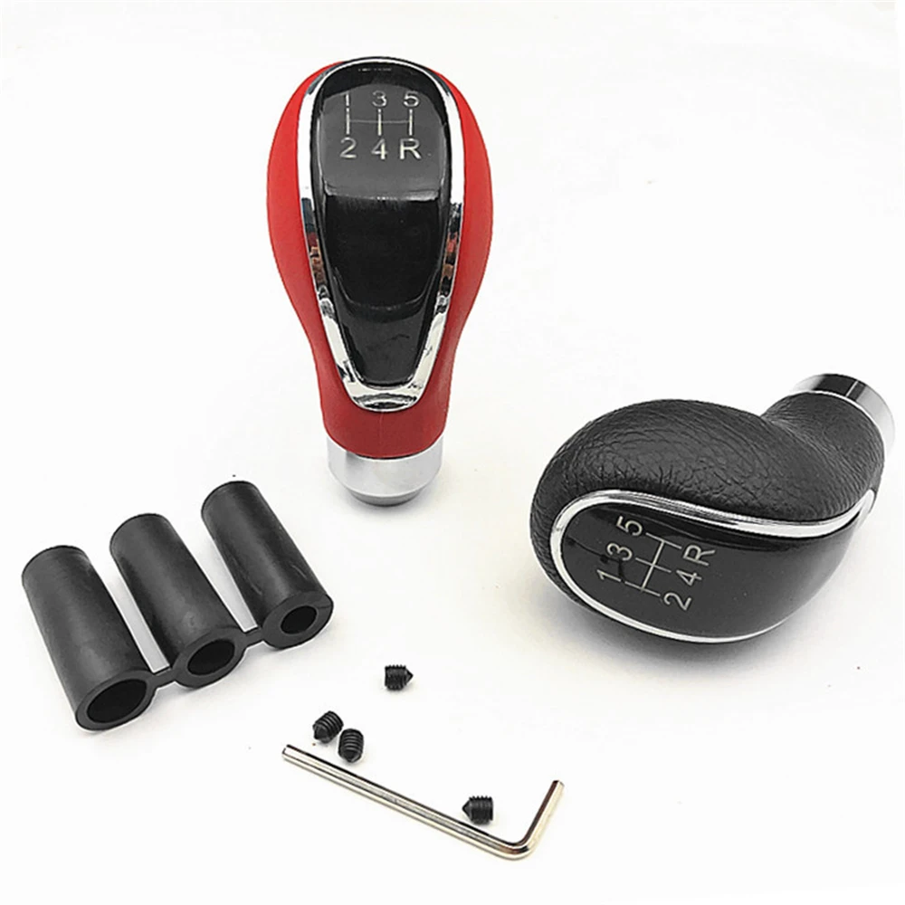 

5 Speed Car Leather Auto Truck Gear Shift Knob Shifter Lever Manual Automatic Transmission AT MT