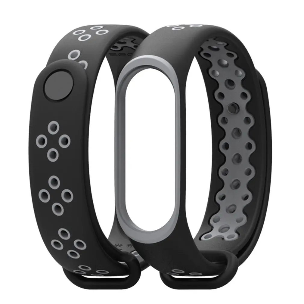 Для Xiaomi Mi Band 3/4 заменить мужской t силиконовый спортивный ремешок на запястье для женщин и мужчин умные часы заменить Мужские t браслет для дропшиппинг - Цвет ремешка: black gray