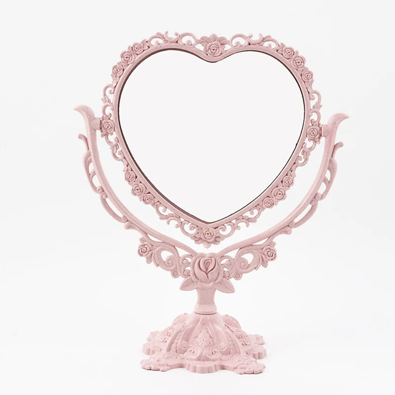 Лучшая популярная косметика зеркало рабочего стола вращающееся готическое зеркало бабочка Роза декор красота инструмент EK-New - Цвет: Heart-shaped