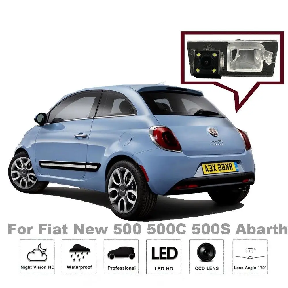 ANSHILONG камера заднего вида для Fiat 500 500C 500S Abarth С 4LED Водонепроницаемый