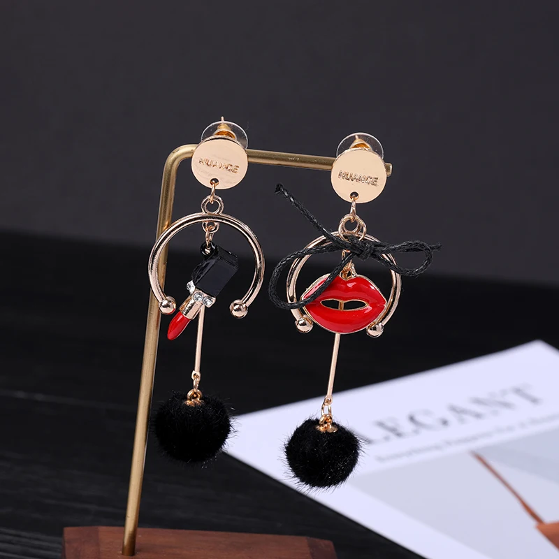 Earrings Lipstick Design Earrings Woman Lipstick Woman Red Lips