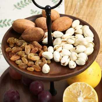 

2 Tier Wooden Dessert Cake Plate Fruit Storage Tray Wood Kithen Organizer Wood Cake Display Serving Dish Wedding Chrismas Food C