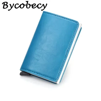 

Bycobecy RFID Bloking Fashion Wallet Men And Women Card Wallet Metal Aluminum Solid Slim Mini Wallet Cartera Mujer Dropshipping