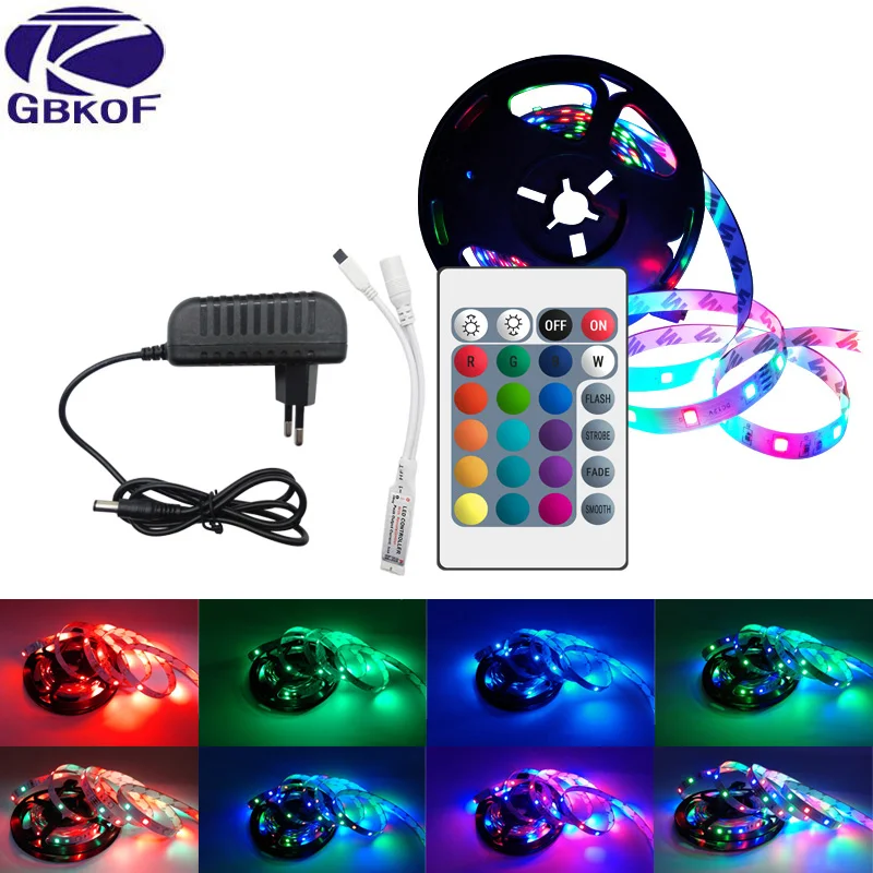 Светодиодная лента водонепроницаемая лент RGB SMD 2835 с контроллером 5/10/15/20 м 12 В