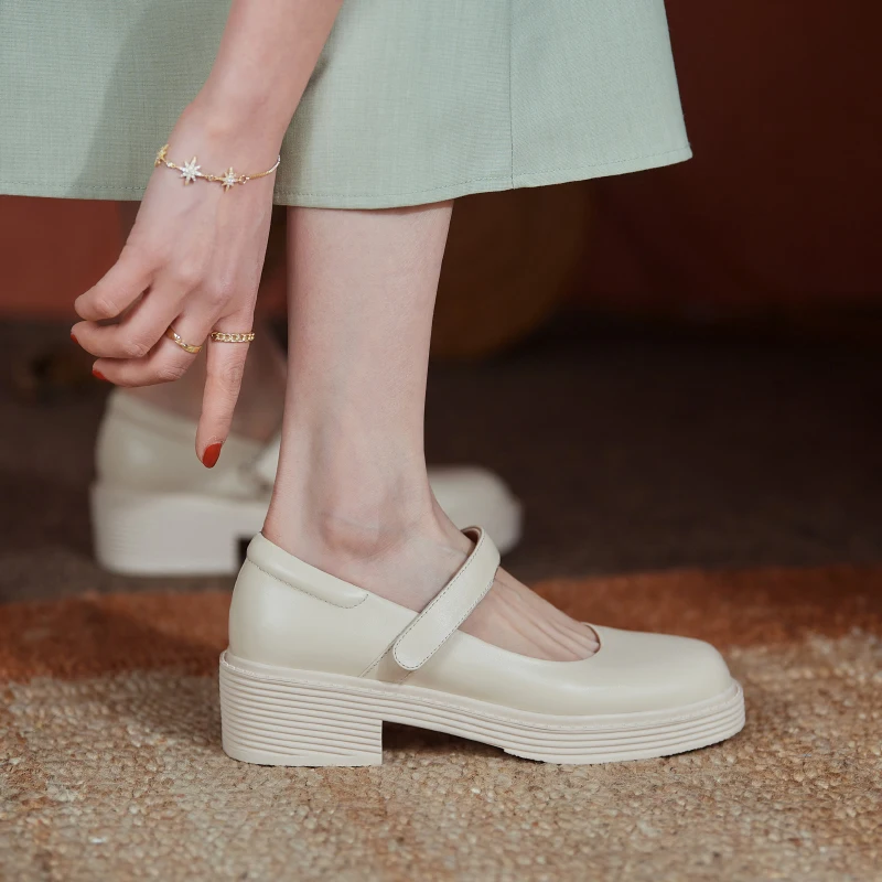 

Женские кожаные туфли Osunlina, на низком каблуке, с квадратным носком, ручной работы