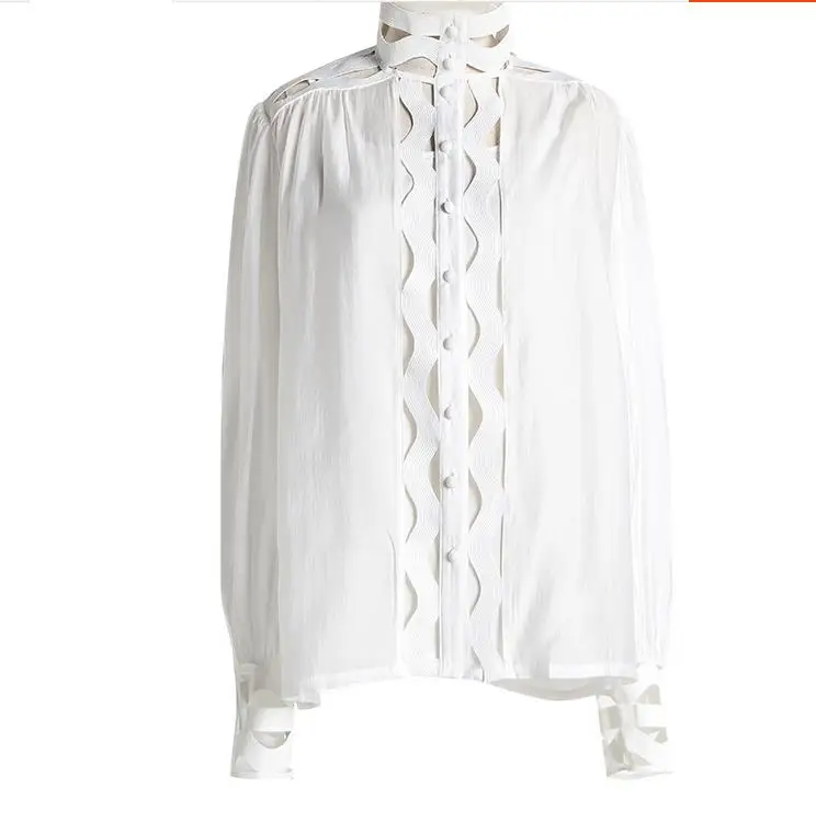 Европейские Контурные рубашки для женщин с латнернским рукавом, открытые рубашки, модные белые рубашки, Осенние винтажные женские черные рубашки, блузки