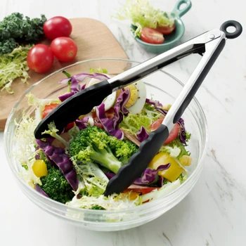 

3PCS Food Grade Silicone Food Tong Kitchen High Quality Tongs BBQ Tools Utensil Cooking Clip Clamp Accessories Salad Serving