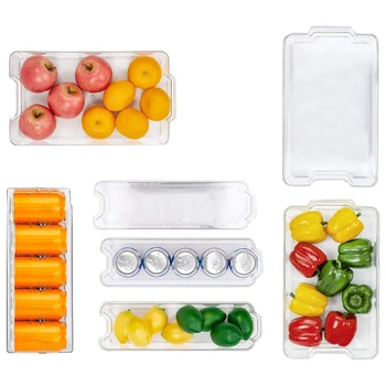 

Fridge Organizer Bins, Refrigerator Pantry Organizers for Freezer and Pantry, Kitchen Cabinets
