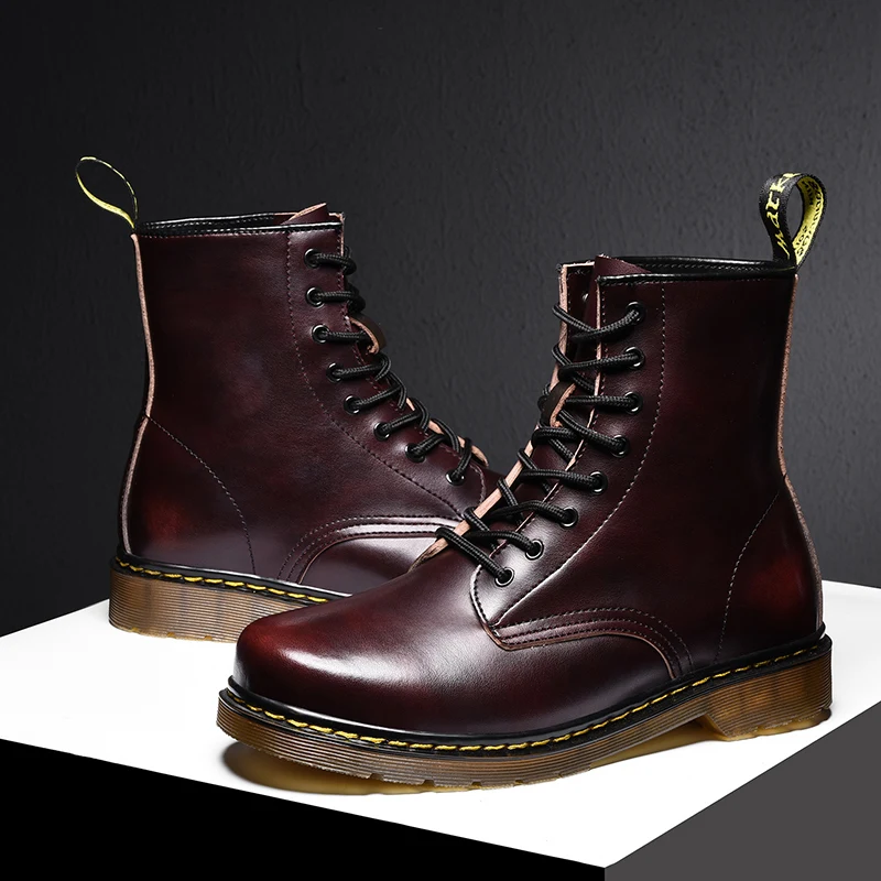 Doc/женские ботинки Мартинс на платформе женские кожаные шерстяные зимние теплые