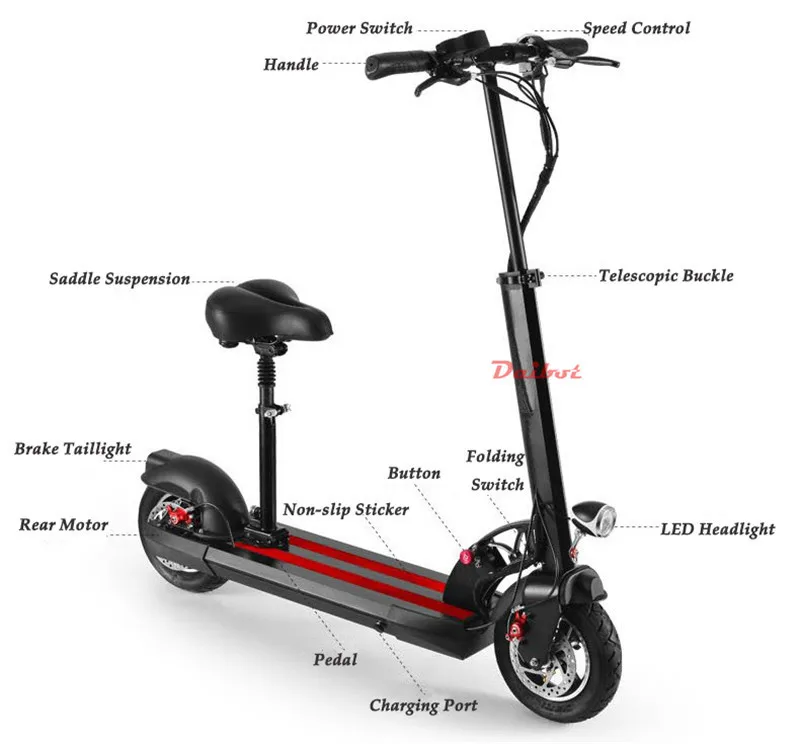 Daibot Electric Kick Scooter Two Wheel Electric Scooters Foldable 10 inch 36v48v Portable Folding Electric Bike (2)