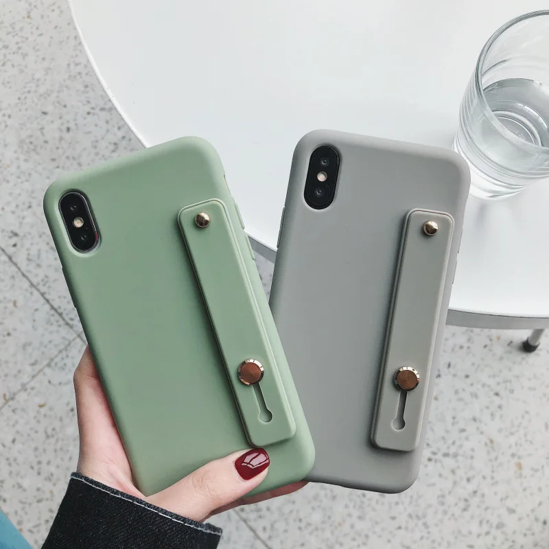 Простой ярких цветов браслет кронштейн чехол для iphone 11 Pro Max 8 7 плюс 6 для iphone X XR XS MAX чехол для apple силиконовый чехол