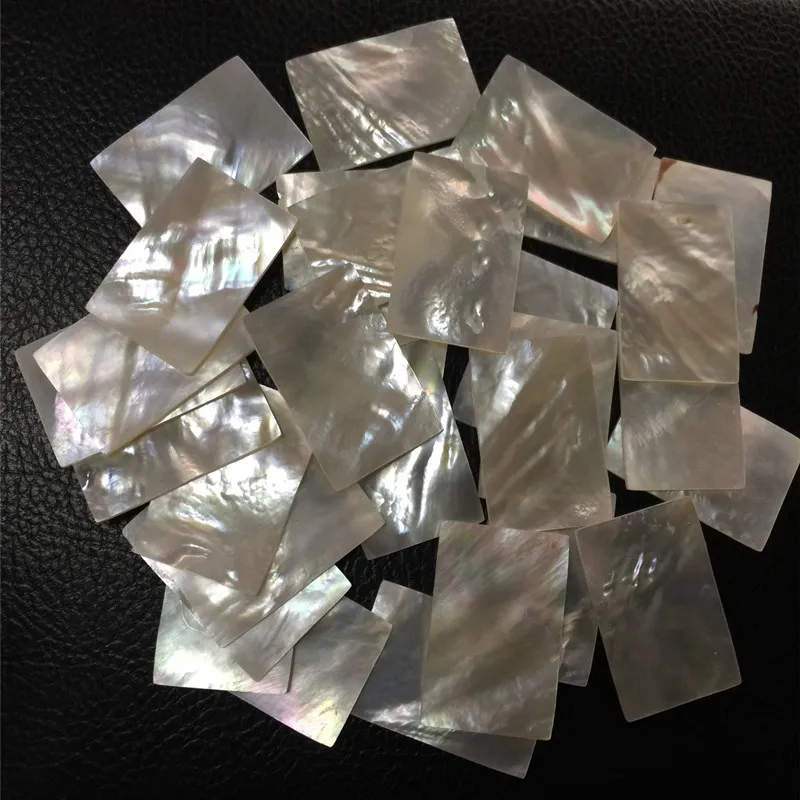 10PCS 30mm 20mm 1mm White Natural Mother Of Pearl Shell Slice DIY Musical Instrument Wood Inlay Carved Material