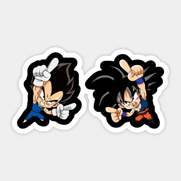 Наклейка Goku и Vegeta ChiBi Fusion для ноутбука чемодан рюкзака стола ПВХ автомобиль