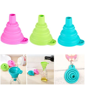 

Mini Small Silicone Funnel Folding Collapsible Funnel Liquid Transfer Powder Dispensing For Bottle Funnel Bar Kitchen Tools
