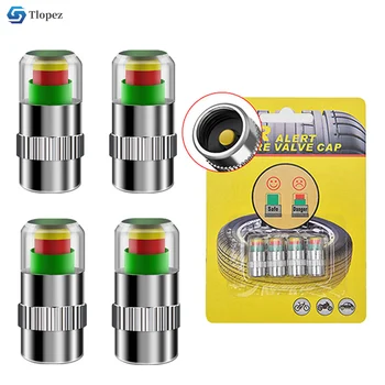 

2.4 Bar Car Tire Pressure Monitor Valve Cap Sensor Indicator 3 Color Eye Alert Monitoring Tire Pressure Tool Kit