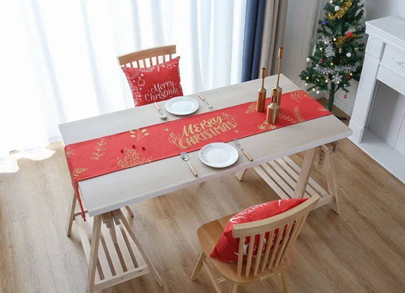 New Year Christmas Table Runner Christmas Table Cloth Red Table Runner Dining Table Coffee Table Christmas Decorations for Home