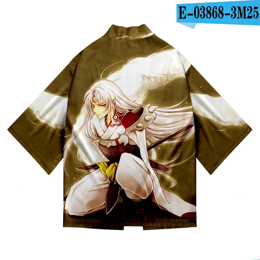 Inuyasha 3D печать японского аниме кимоно хаори юката Косплей женщин/мужчин мода лето Повседневная крутая короткий рукав - Цвет: M
