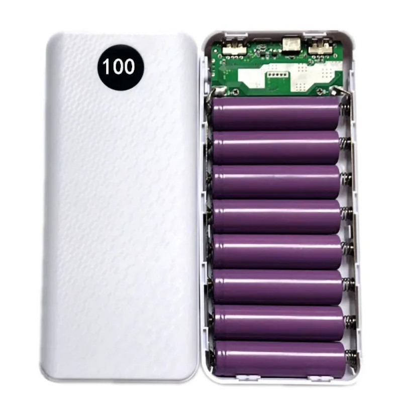 8x18650 Battery DIY Case Power Bank Box QC3.0 Fast Charging External Backup Battery Shell 8x18650 Battery DIY Case Power Bank Box QC3.0 Fast Charging External Backup Battery Shell