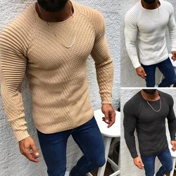 2023 New Autumn Winter Pullover Sweaters Men O-neck Solid Color Long Sleeve Knitwear Slim Men's Sweater Pull Male Clothing MY279