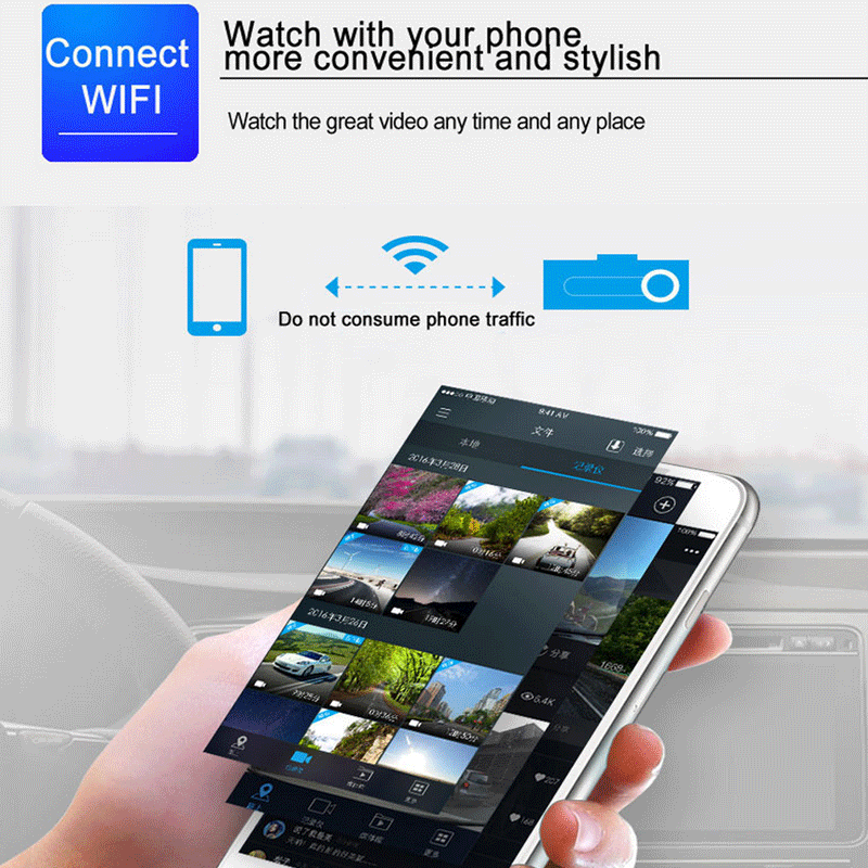 Подробнее о 1080P HD мини-автомобиль камера DVR регистратор с WiFi g-сенсор режим парковки