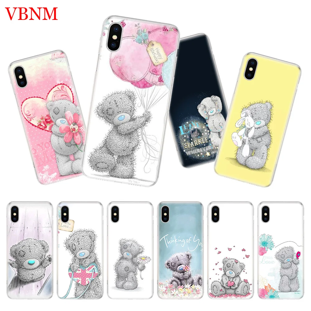 

Teddy Me To You Bears Silicome Phone Case For iPhone 7 8 6 6S Plus X 10 Ten 9 XS MAX XR 5 5S SE Art Customized Cover Cases Coque