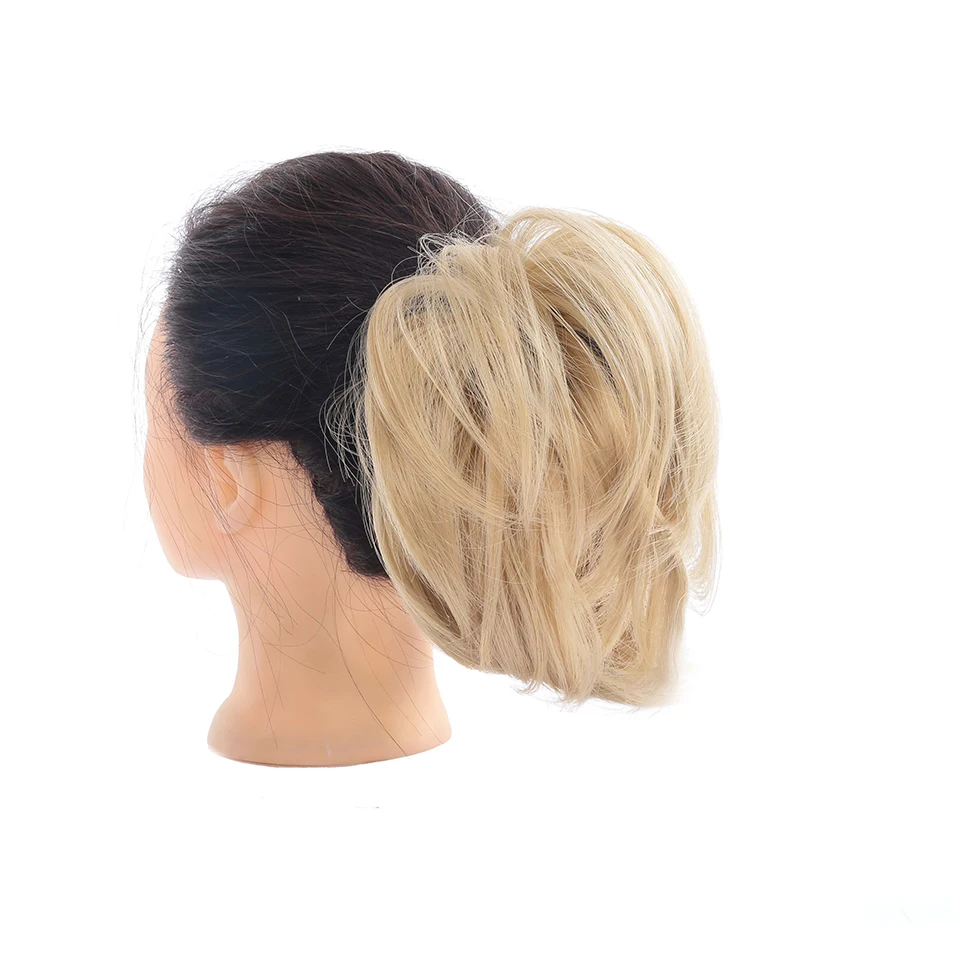 DIFEI синтетический парик Резиновая лента curley hairbun пончик грязный шиньон для женщин 10 цветов наращивание волос булочка - Цвет: 24