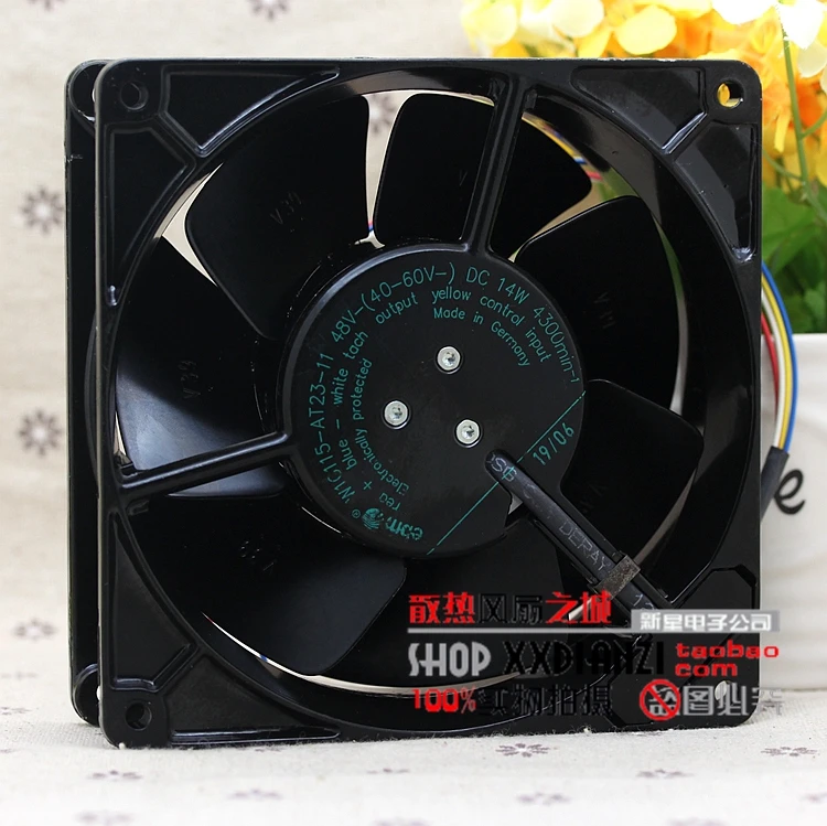 

48V 14W W1G115-AT23-11 12738 all metal high temperature four wire fan