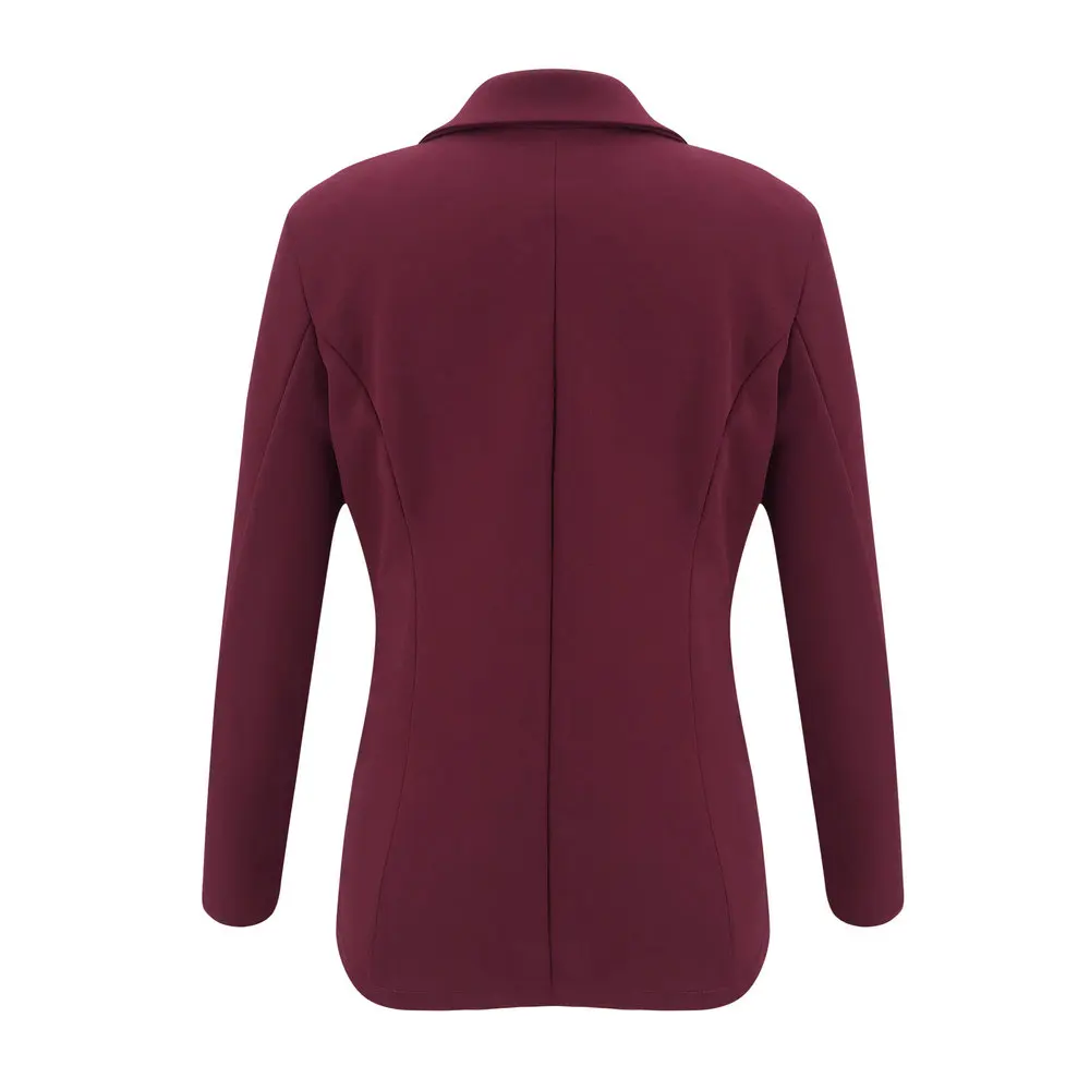 Fashion Women Button Lapel Blazers Autumn Winter Casual Suit Coat OL Work Jacket Office Lady Outwear Fashion Streetwear