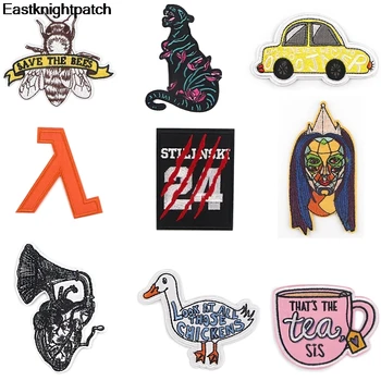 

12pcs/lot E1880 Embroidered Iron On Patches Creative Cartoon Badges For Clothing Backpack DIY Stripes Clothes Stickers