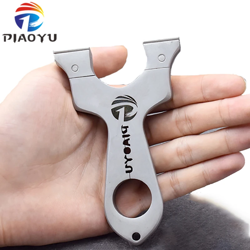 PIAOYU 304 Stainless Steel Hunting Slingshot Flat Rubber Bands Catapult for Outdoor Games Shooting Set | Спорт и развлечения