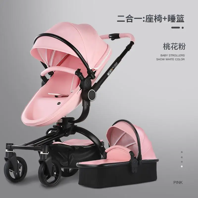 pink2 Aoyunlong детская коляска может лежать складной двусторонний легкий высокий пейзаж ребенка новорожденного подвеска - Цвет: pink2