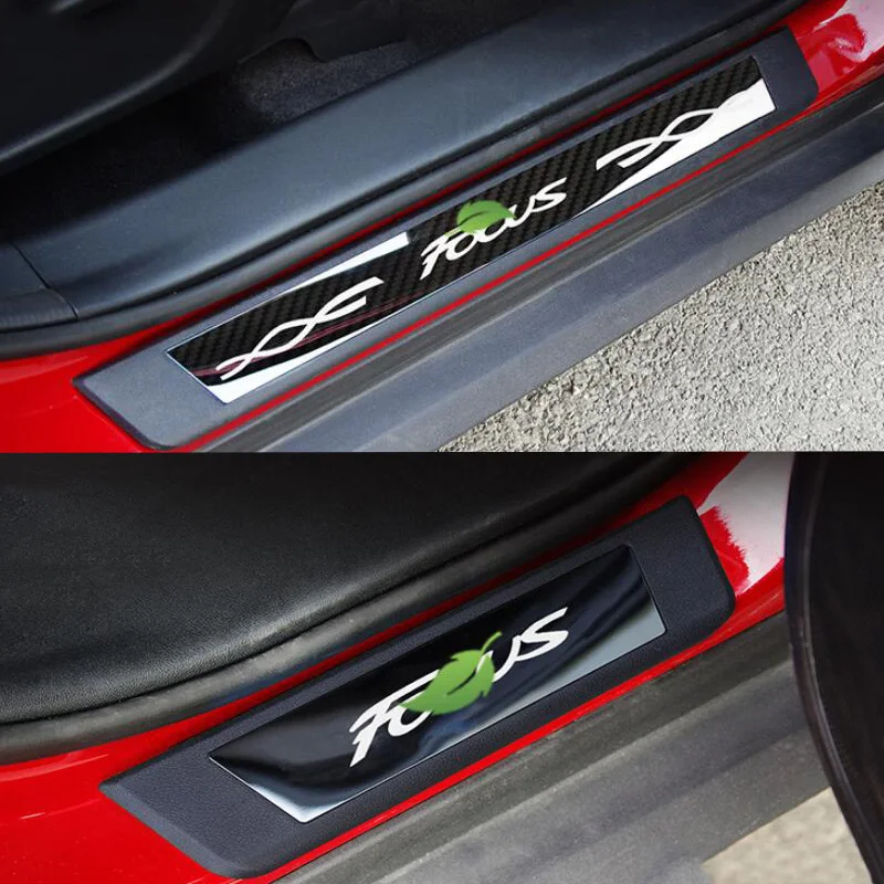 

Car Styling Sticker For Ford Focus 2012-2019 New Accessories Door Sill Protector Protection Scuff Plate Car Accessories 4pcs