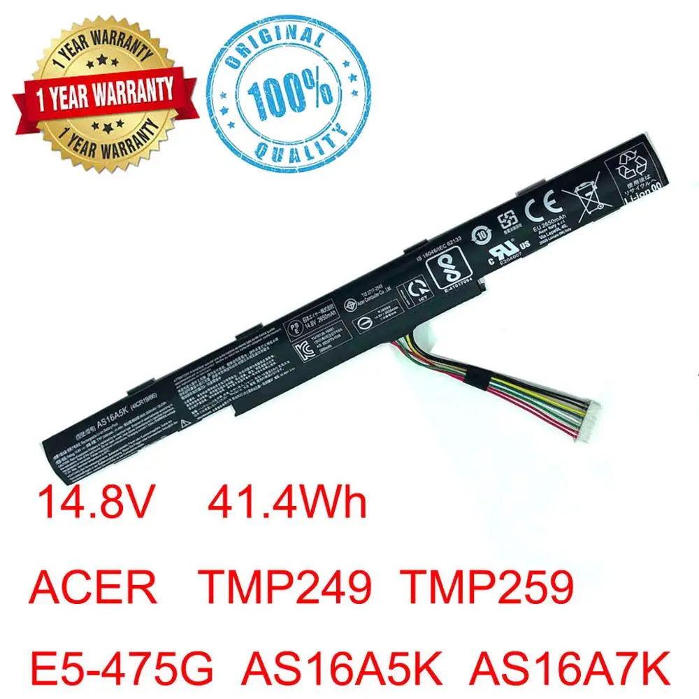 

Original AS16A5K AS16A7K AS16A8K Laptop Battery for Acer Aspire E15 E5-475G 523G 575G 774G E5-575 E5-575-59QB 575T 774 Series