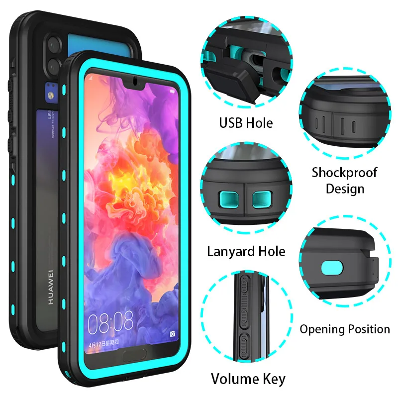 Противоударный Водонепроницаемый чехол для huawei P20 Pro P20 Lite mate 20 Pro 360 силиконовый чехол для huawei P30 Pro P30 Lite mate 30 Pro