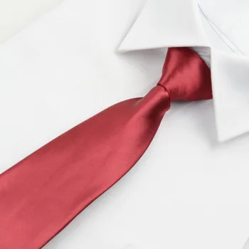 

Fashion 8cm Zipper Necktie For Men Skinny Slim Narrow Lazy Tie Easy To Pull Rope Neck Tie Solid Color Bridegroom Party Cravate