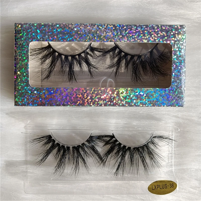 

5D Mink Lashes 25mm Fluffy Wholesale Bulk With Glitter Packaging Box 100% Cruelty-Free Reusable Makeup False Eyelashes