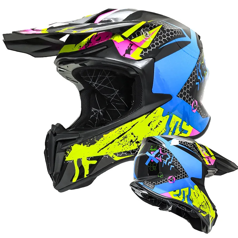 Acquista Casco da motocross da uomo 24 stili Caschi da moto fuoristrada  professionali Casco integrale da bicicletta DOT approvato 1 + 3 pezzi