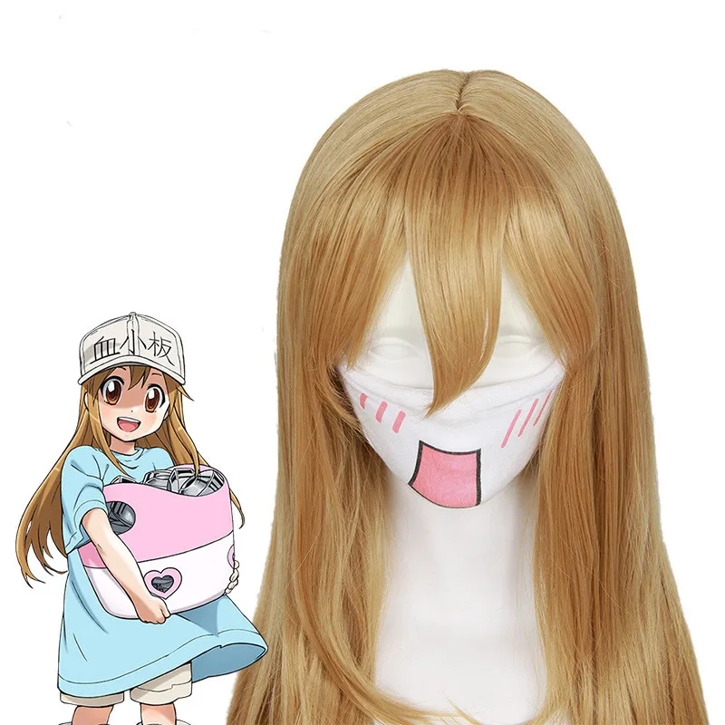 

Anime Work Cell Platelet Cosplay Accessories Linen 60cm Long Straight Hair Anime COS