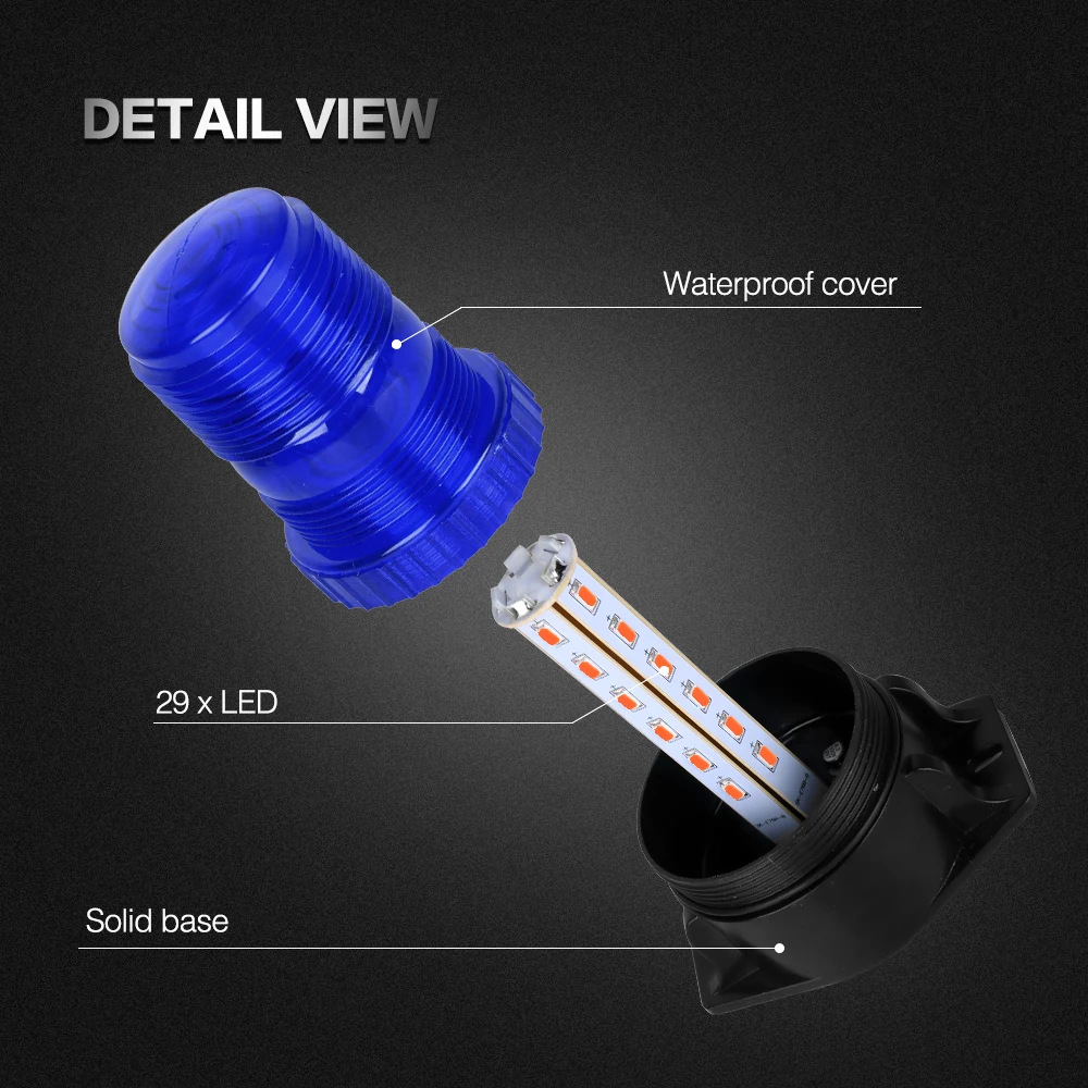30 LEDs 12-30V Blue Color Led Strobe Signal Flashing Beacon Emergency Ambulance Lights