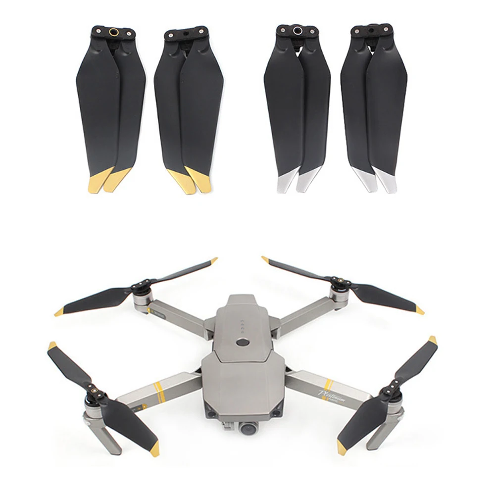 2 пары подходят для DJI MAVIC PRO Platinum версия шумоподавление золотой и серебряный складной весло Дрон аксессуары