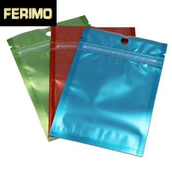 

300Pcs/Lot Matte Clear Front Plastic Aluminum Foil Zip Lock Bag Hang Hole Self Seal Electronic Accessory Packaging Pack Pouch