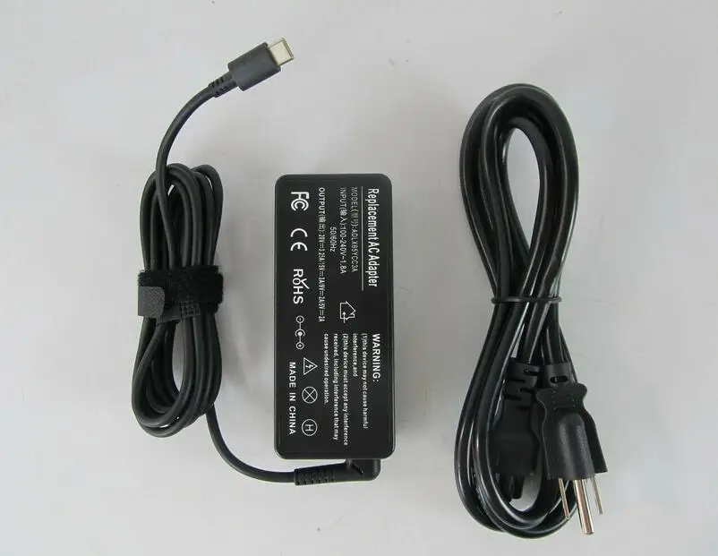 1 партия/5 шт, 65 Вт Тип usb C зарядным устройством для ThinkPad T470 T480 T480s T580 E485 E580 E585