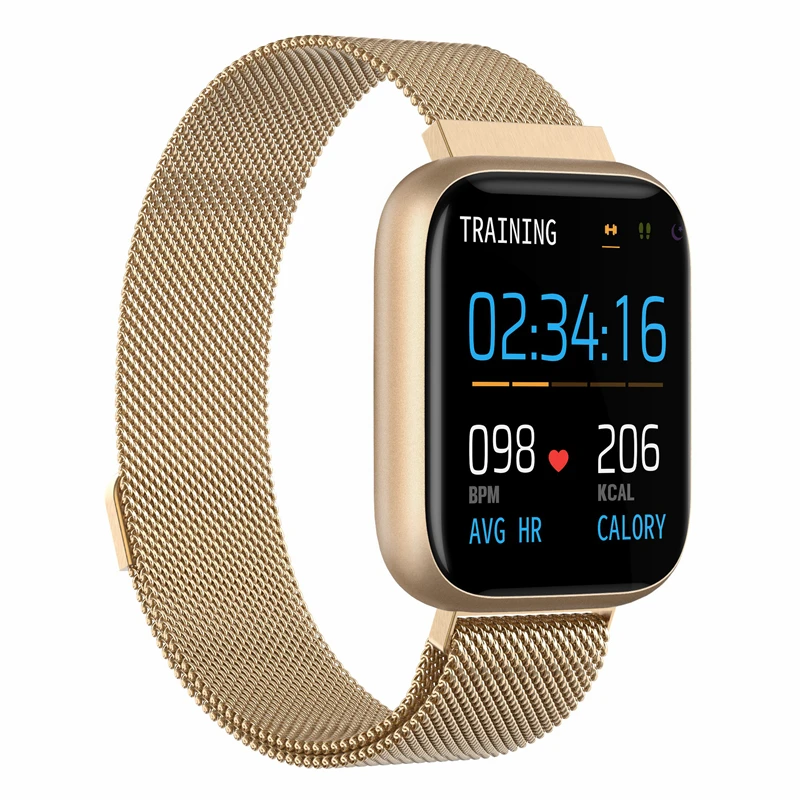 Gold steel UTELITE P4 для женщин и мужчин Смарт-часы с ЧПУ металл мониторинг сердечного ритма IP67 Водонепроницаемый Спорт фитнес трекер часы для Apple Xiaomi - Цвет: Gold steel